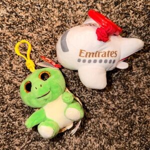 Cute Plush Keychains - TY Turtle named Turbo & Emirates